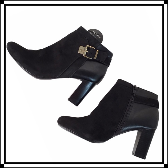 Alfani Leather & Suede NWT Booties Size 6M Black - Picture 9 of 13